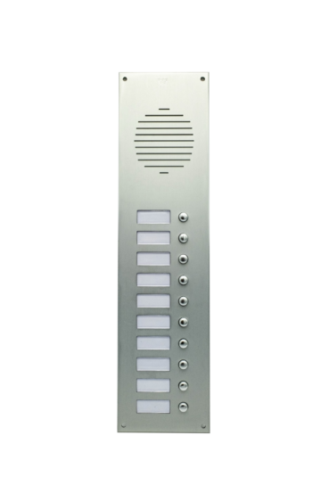 Pulsantiera alluminio Argento 10p citof