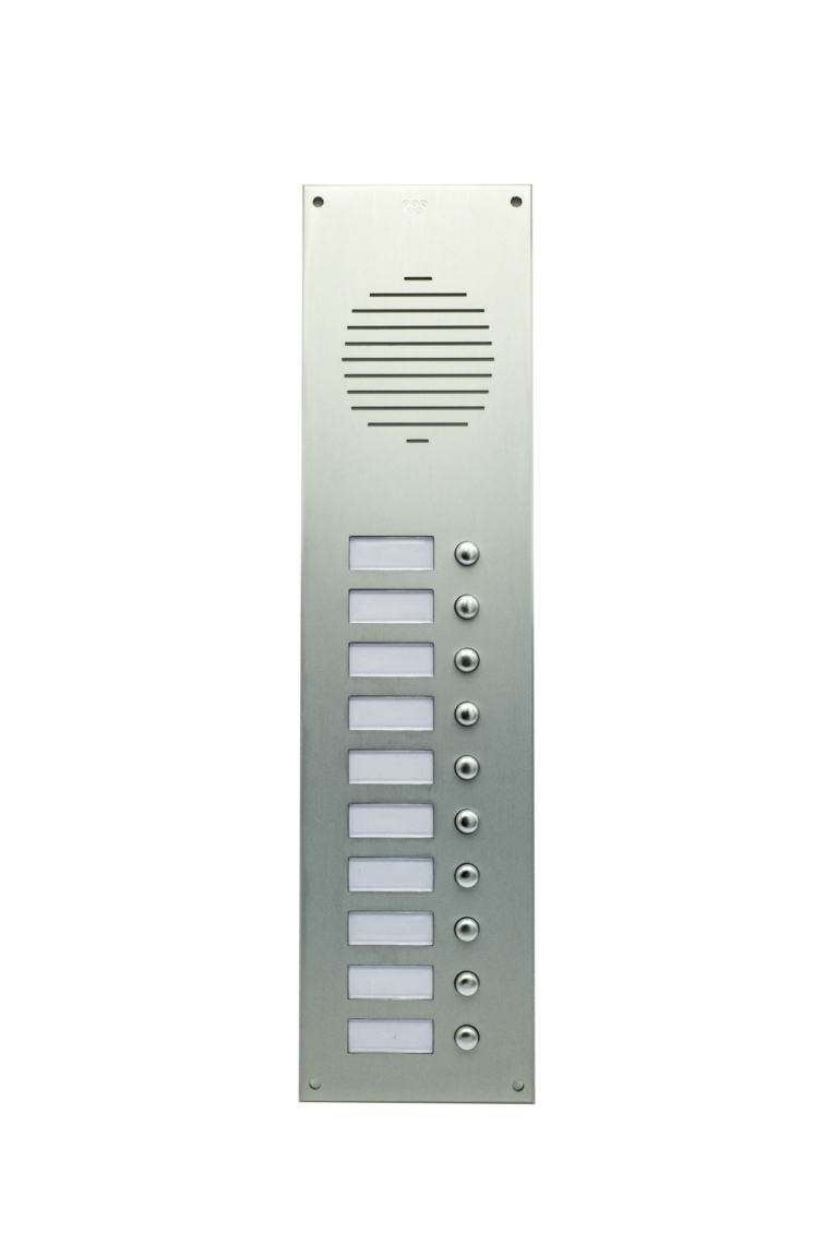 Pulsantiera alluminio Argento 10p citof