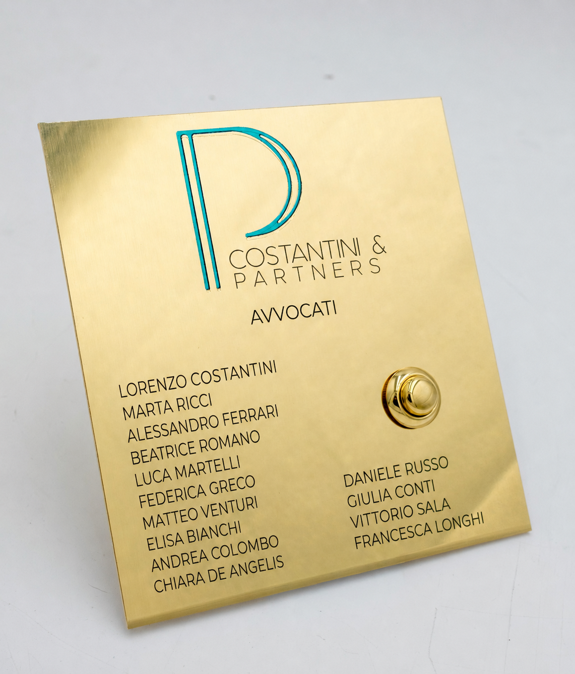 targa personalizzata ottone